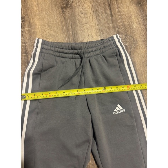 Adidas Mens Essentials 3-Stripes Fleece Tapered Cuff Pants Grey IX0169 Small - Picture 3 of 9